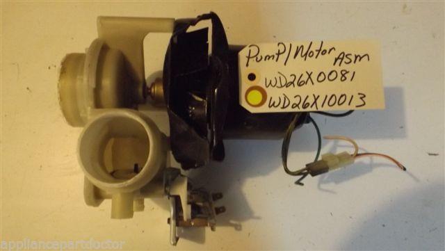 KENMORE Dishwasher WD26X0081 WD26X10013 pump motor used part KENMORE Dishwasher WD26X0081 WD26X10013 pump motor used part